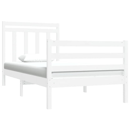 Estrutura cama de solteiro 90x190 cm madeira maciça branco