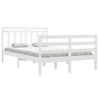 Estrutura de cama 120x200 cm madeira maciça branco