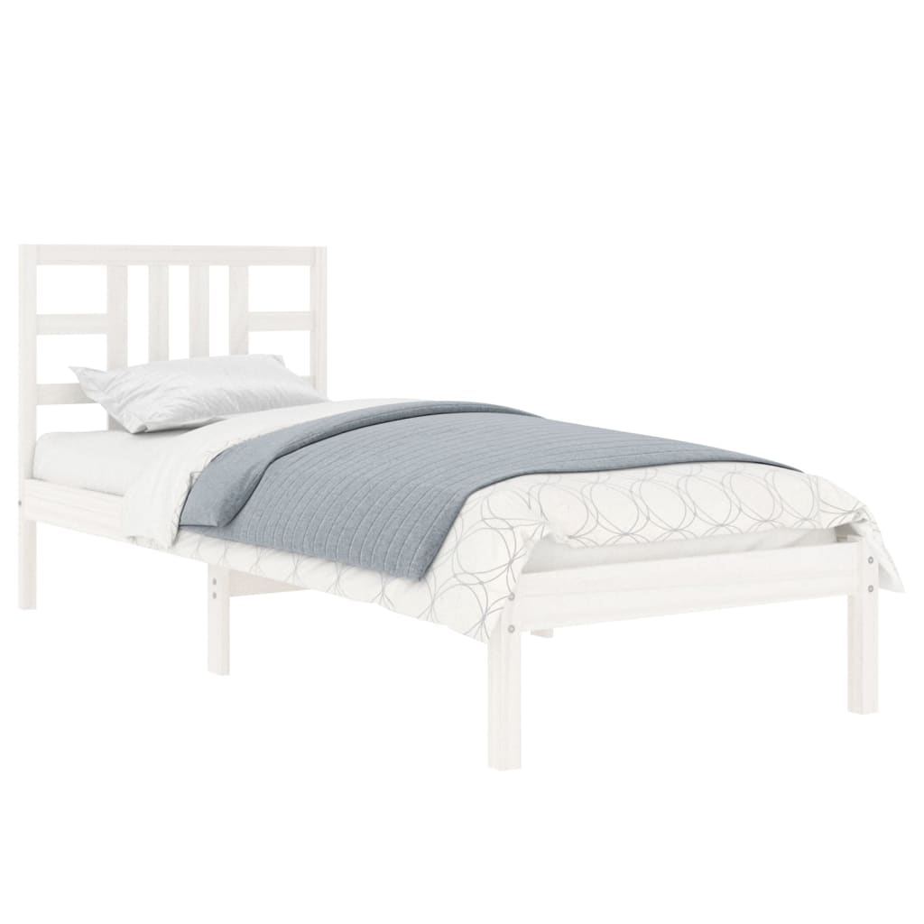 Estrutura cama de solteiro 90x190 cm madeira maciça branco