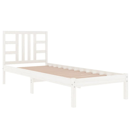 Estrutura cama de solteiro 90x190 cm madeira maciça branco