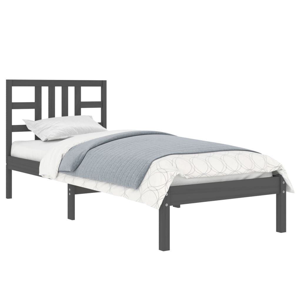 Estrutura cama de solteiro 90x190 cm madeira maciça preto