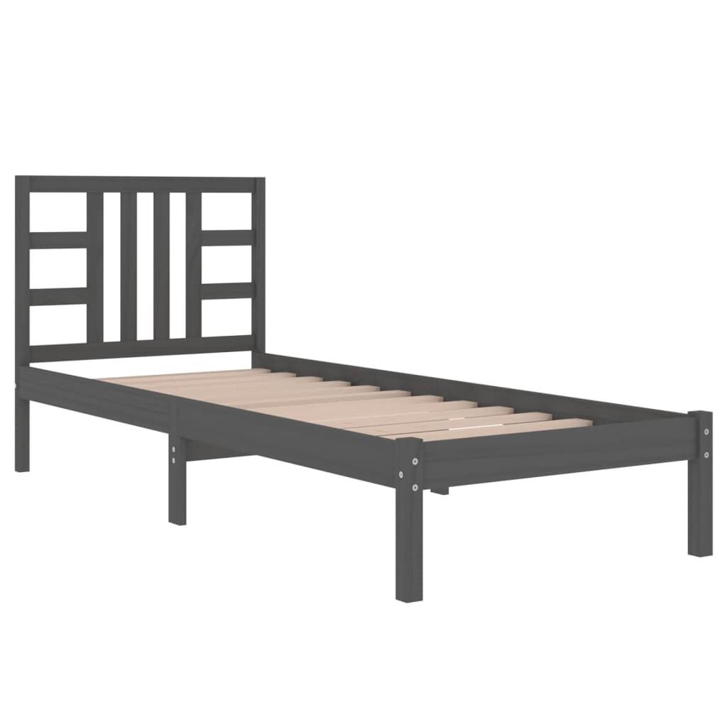 Estrutura cama de solteiro 90x190 cm madeira maciça preto