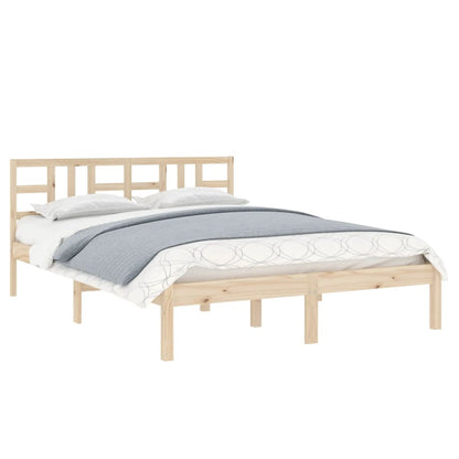 Estrutura de cama dupla 135x190 cm madeira maciça