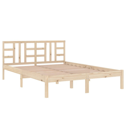 Estrutura de cama dupla 135x190 cm madeira maciça