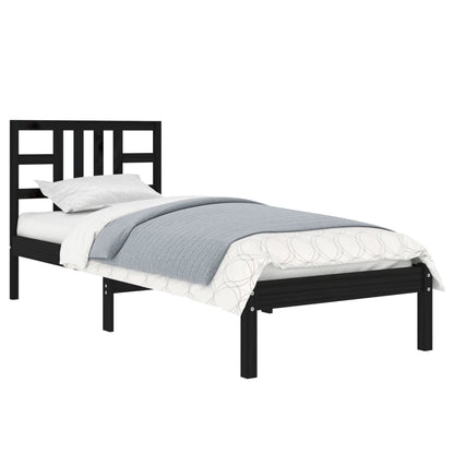 Estrutura de cama 90x200 cm madeira maciça preto