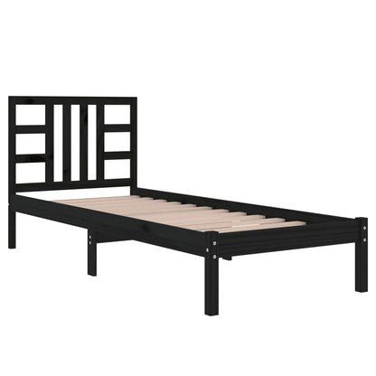 Estrutura de cama 90x200 cm madeira maciça preto