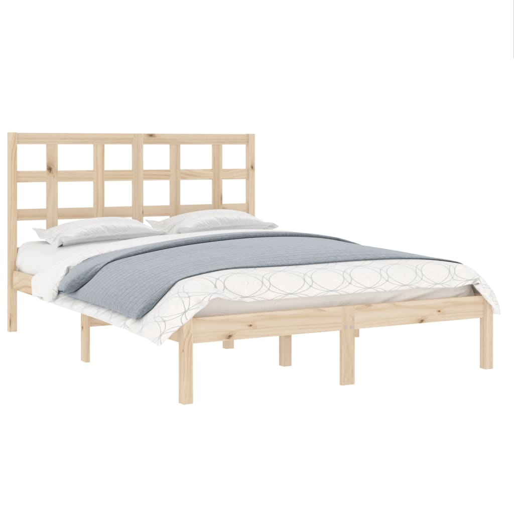 Estrutura de cama dupla pequena 4FT 120x190 cm madeira maciça