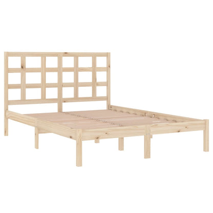 Estrutura de cama dupla pequena 4FT 120x190 cm madeira maciça