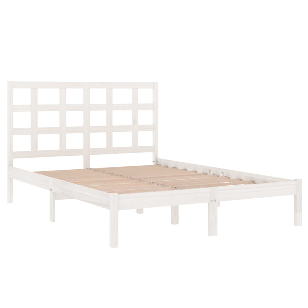 Estrutura de cama 160x200 cm madeira maciça branco