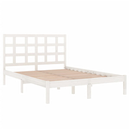 Estrutura de cama super king 180x200 cm madeira maciça branco