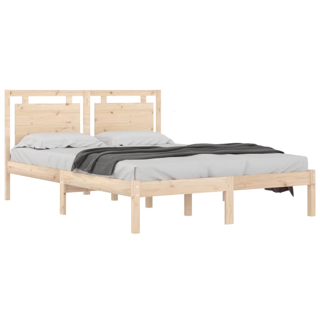 Estrutura de cama dupla pequena 4FT 120x190 cm madeira maciça