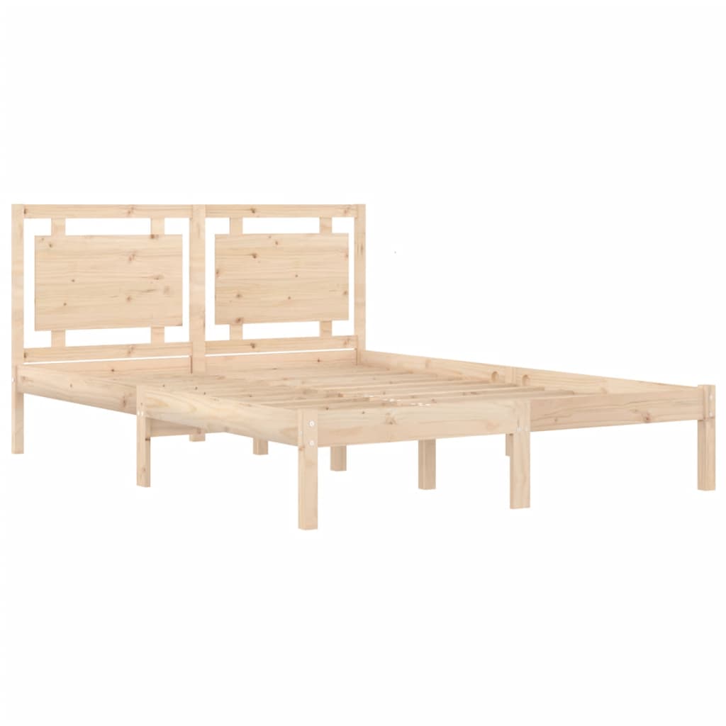 Estrutura de cama dupla pequena 4FT 120x190 cm madeira maciça