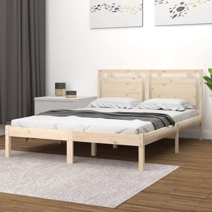 Estrutura de cama dupla pequena 4FT 120x190 cm madeira maciça