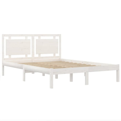 Estrutura de cama 120x200 cm madeira maciça branco