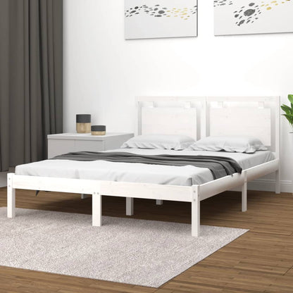 Estrutura de cama 120x200 cm madeira maciça branco