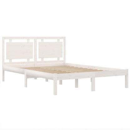 Estrutura de cama 160x200 cm madeira maciça branco