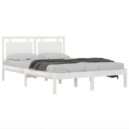 Estrutura de cama super king 180x200 cm madeira maciça branco