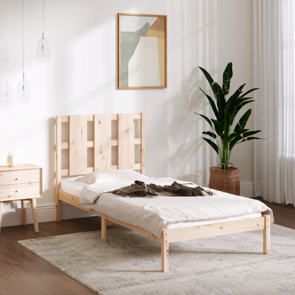 Estrutura de cama solteiro 90x190 cm madeira maciça