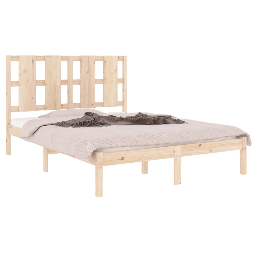 Estrutura de cama dupla 135x190 cm madeira maciça