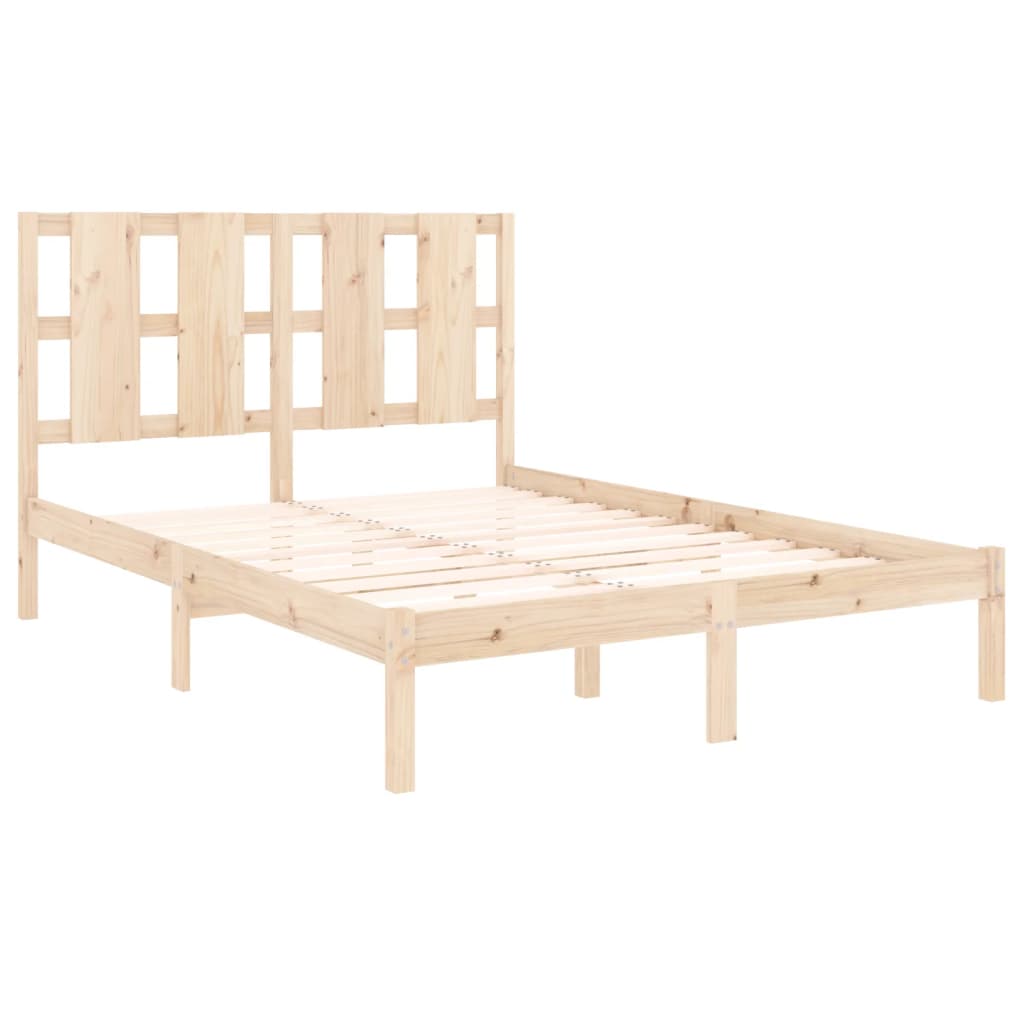 Estrutura de cama dupla 135x190 cm madeira maciça