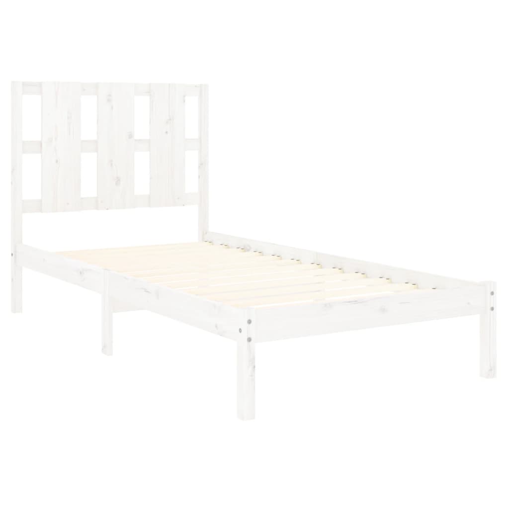 Estrutura de cama 90x200 cm pinho maciço branco