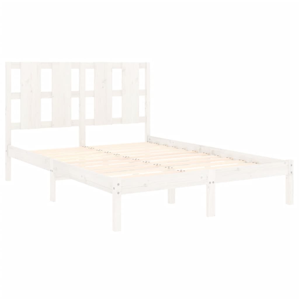 Estrutura de cama 120x200 cm pinho maciço branco