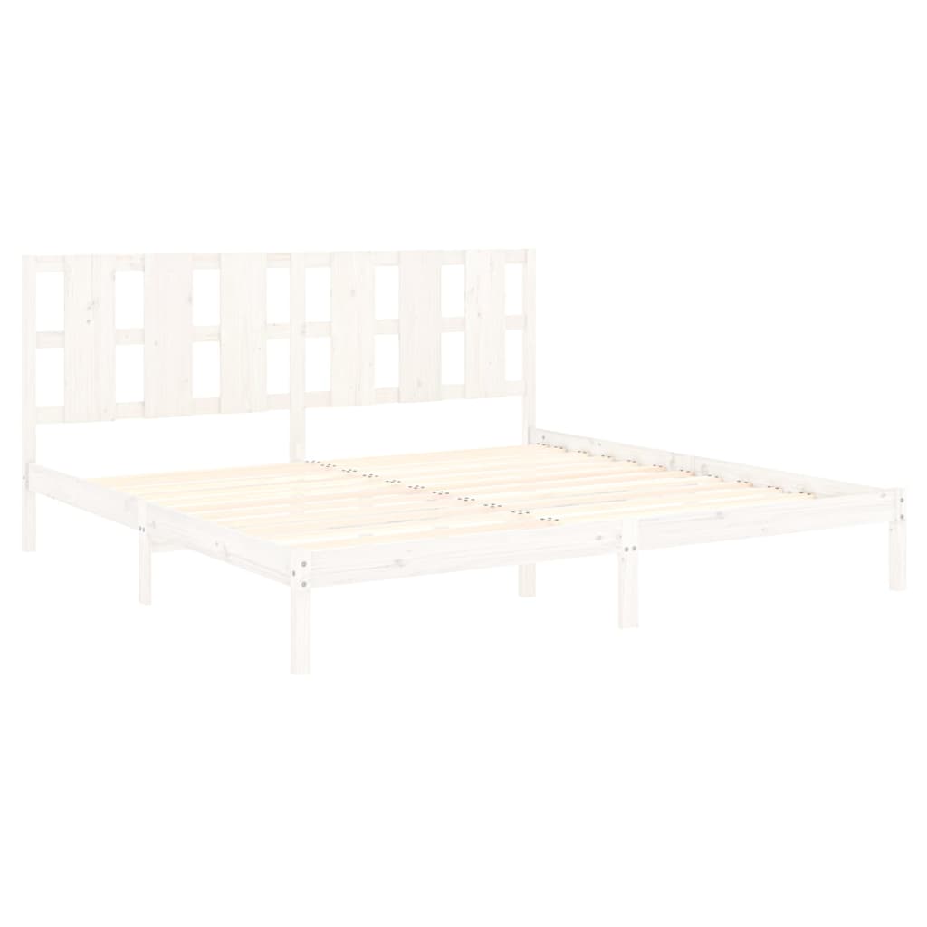 Estrutura de cama 200x200 cm pinho maciço branco