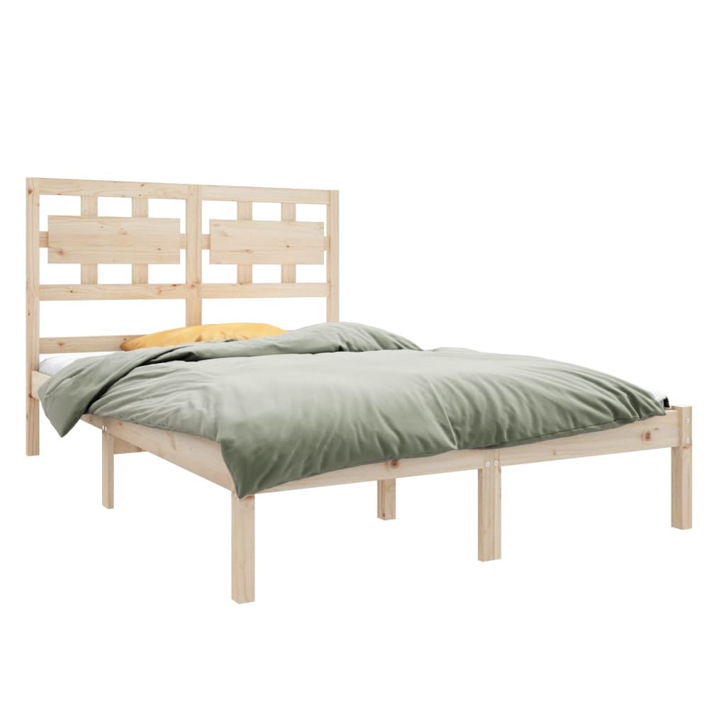 Estrutura de cama dupla pequena 4FT 120x190 cm madeira maciça