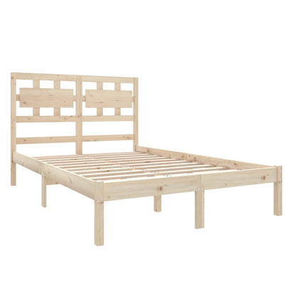 Estrutura de cama dupla pequena 4FT 120x190 cm madeira maciça