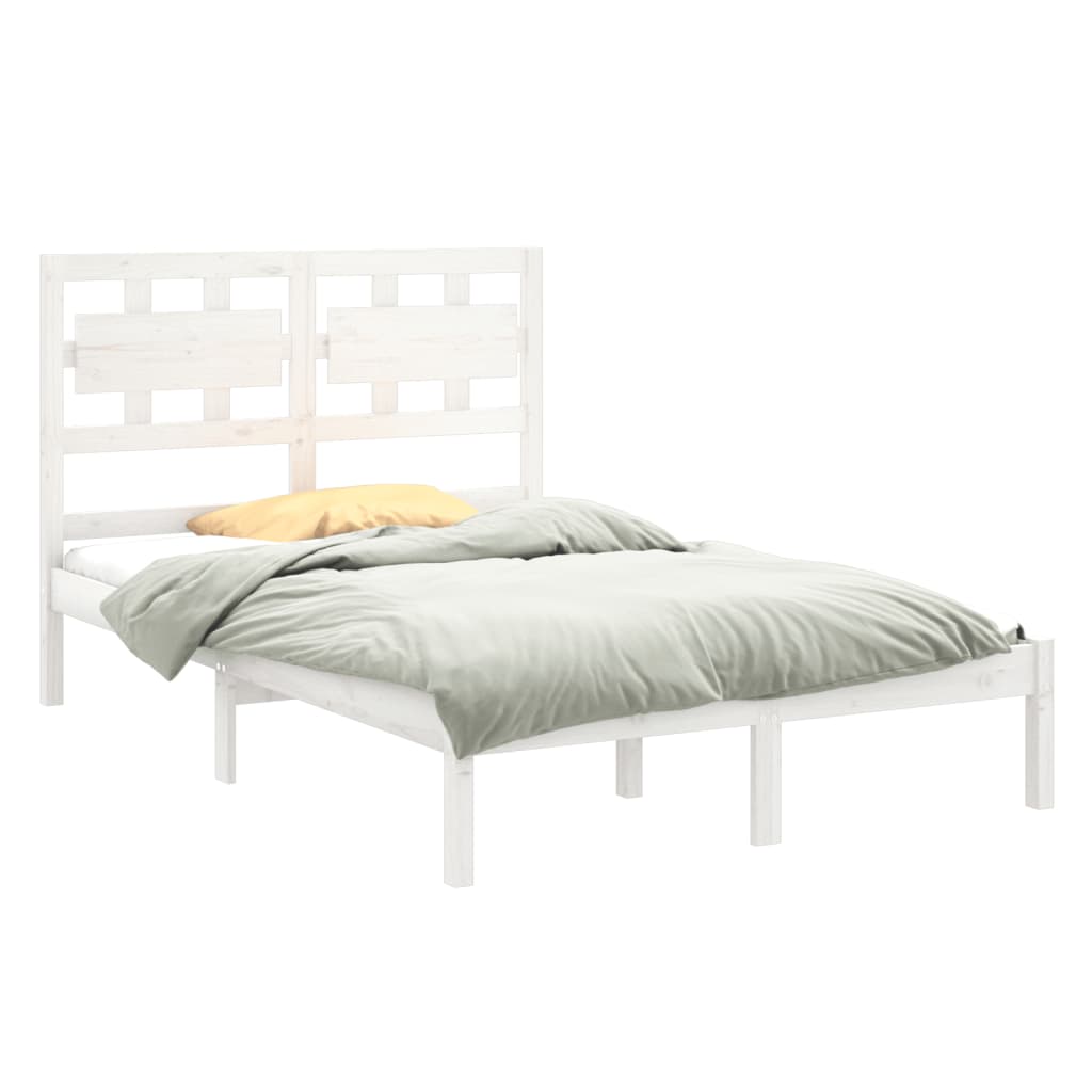 Estrutura de cama 120x200 cm madeira maciça branco