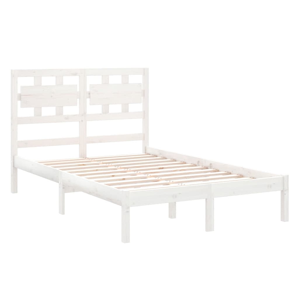 Estrutura de cama 120x200 cm madeira maciça branco