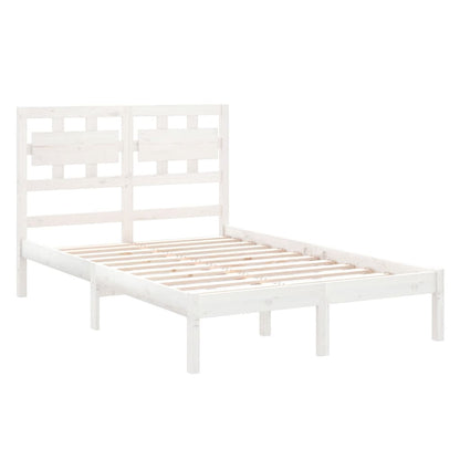 Estrutura de cama 120x200 cm madeira maciça branco