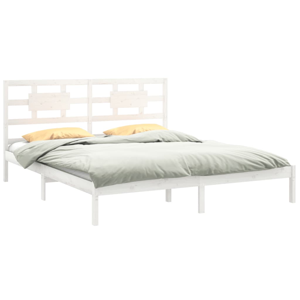 Estrutura de cama 160x200 cm madeira maciça branco