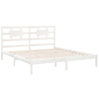 Estrutura de cama 160x200 cm madeira maciça branco