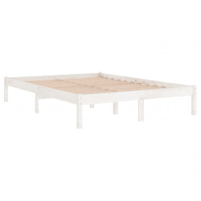 Estrutura de cama 200x200 cm madeira maciça branco