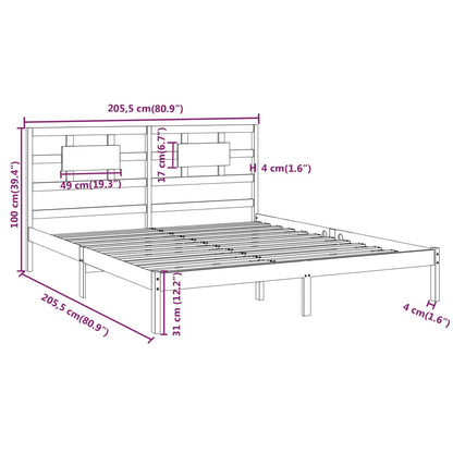 Estrutura de cama 200x200 cm madeira maciça castanho mel