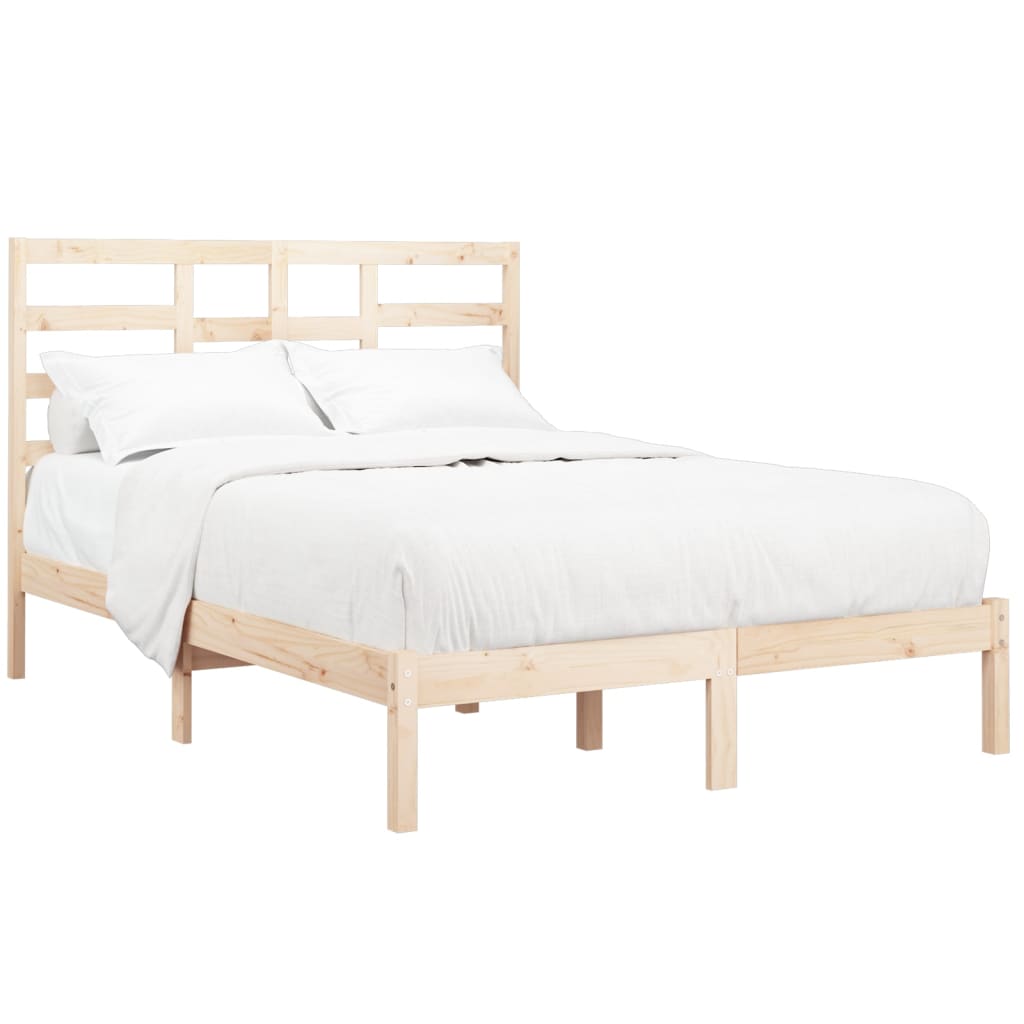 Estrutura de cama dupla pequena 120x190 cm madeira maciça