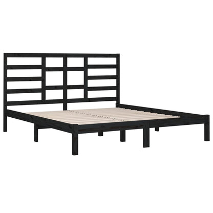 Estrutura de cama super king 180x200 cm madeira maciça preto