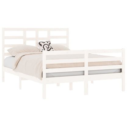 Estrutura cama pequena casal 120x190 cm pinho maciço branco