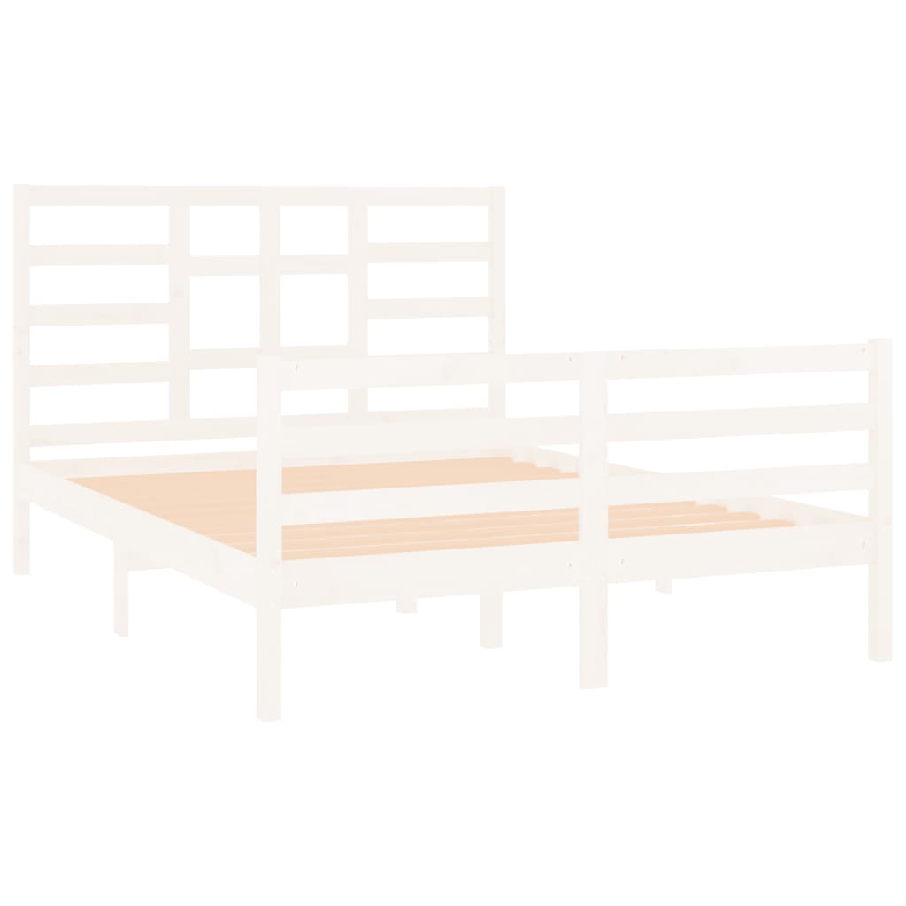 Estrutura cama pequena casal 120x190 cm pinho maciço branco