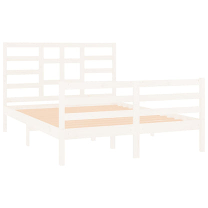 Estrutura cama pequena casal 120x190 cm pinho maciço branco