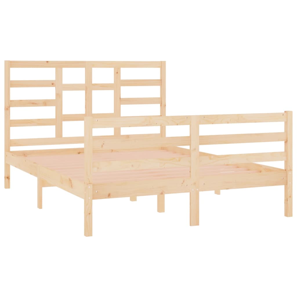 Estrutura de cama dupla 4FT6 135x190 cm madeira maciça