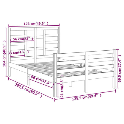 Estrutura de cama 120x200 cm madeira maciça branco