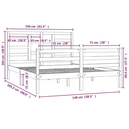 Estrutura de cama king 150x200 cm madeira maciça