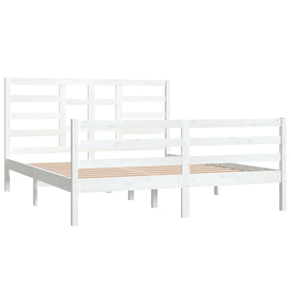 Estrutura de cama 160x200 cm madeira maciça branco