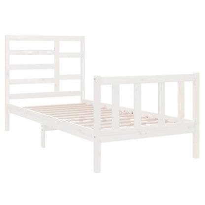 Estrutura cama pequena solteiro 75x190 cm madeira maciça branco