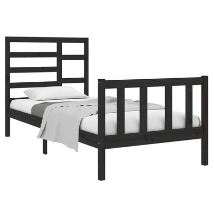 Estrutura cama pequena solteiro 75x190 cm madeira maciça preto