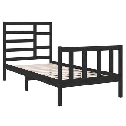 Estrutura cama pequena solteiro 75x190 cm madeira maciça preto