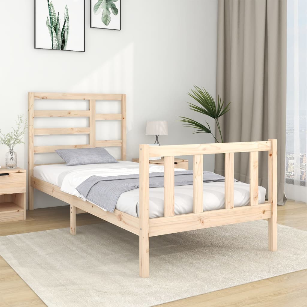 Estrutura de cama solteiro 90x190 cm madeira maciça