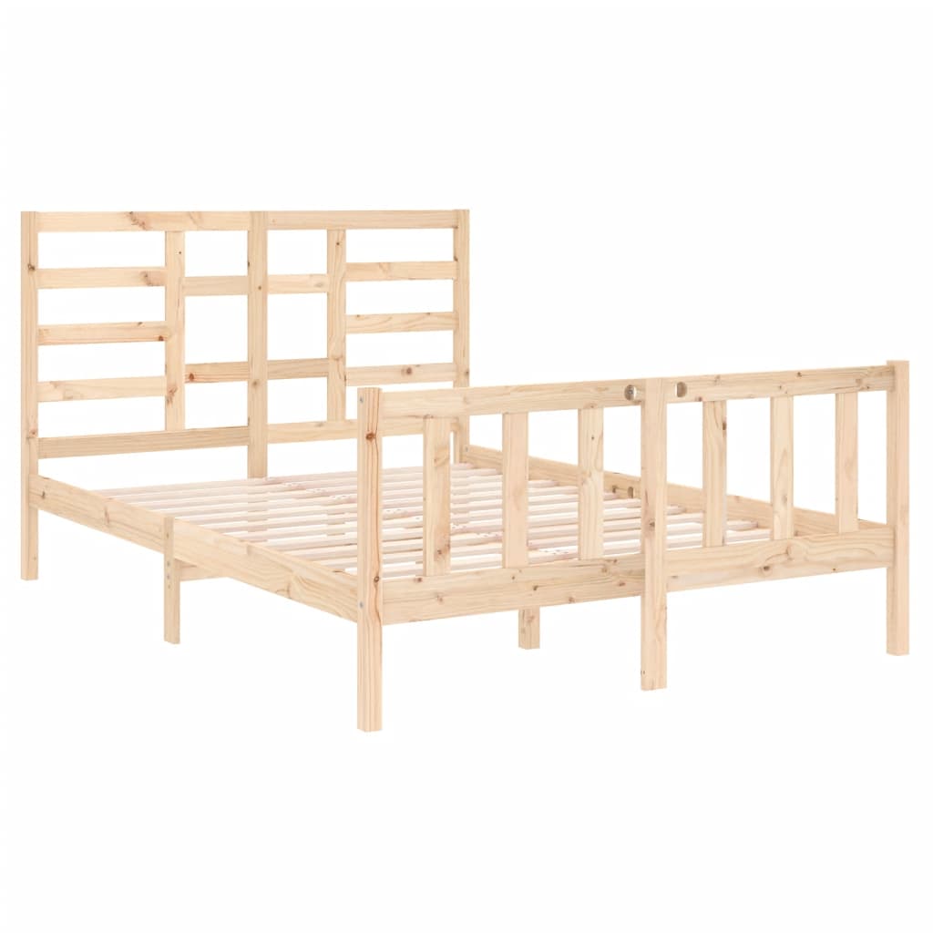 Estrutura de cama dupla pequena 4FT 120x190 cm madeira maciça